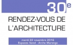 Rendez-vous de l'Architecture le 22 novembre 2016